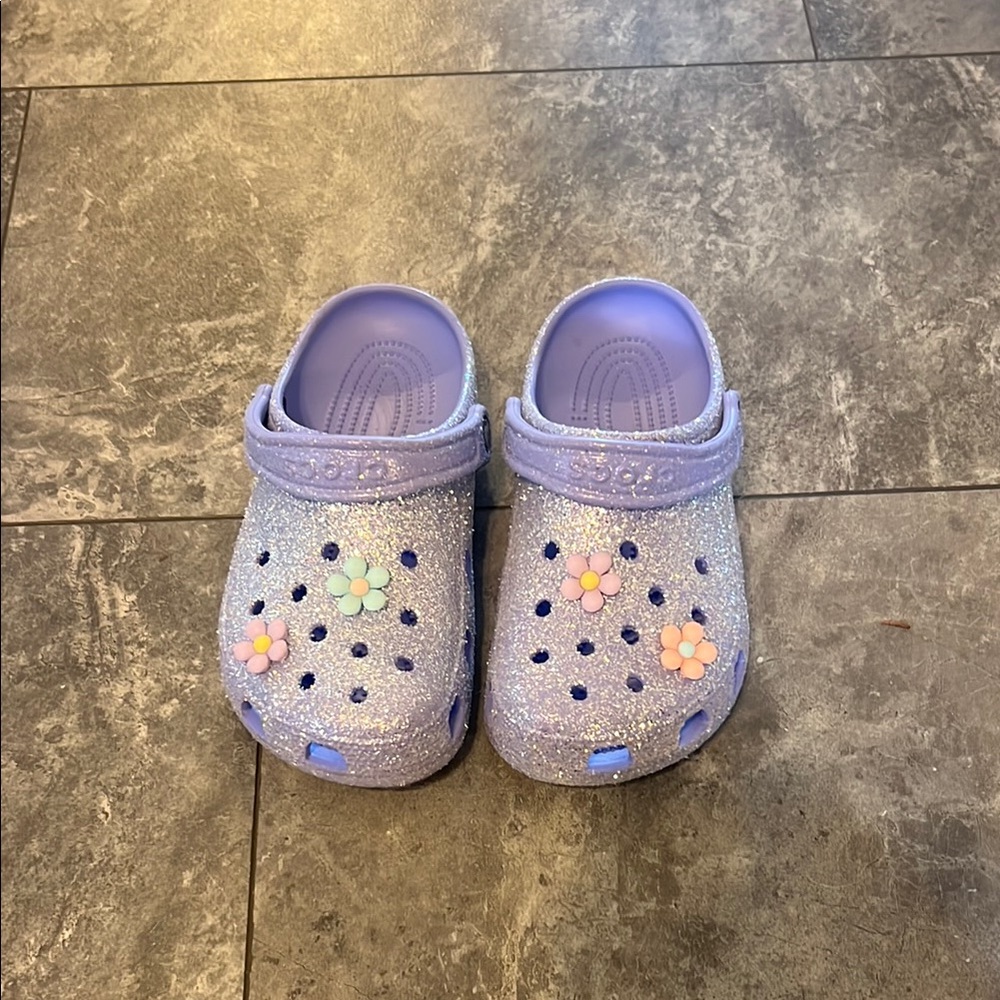 Purple glitter CROCS women’s